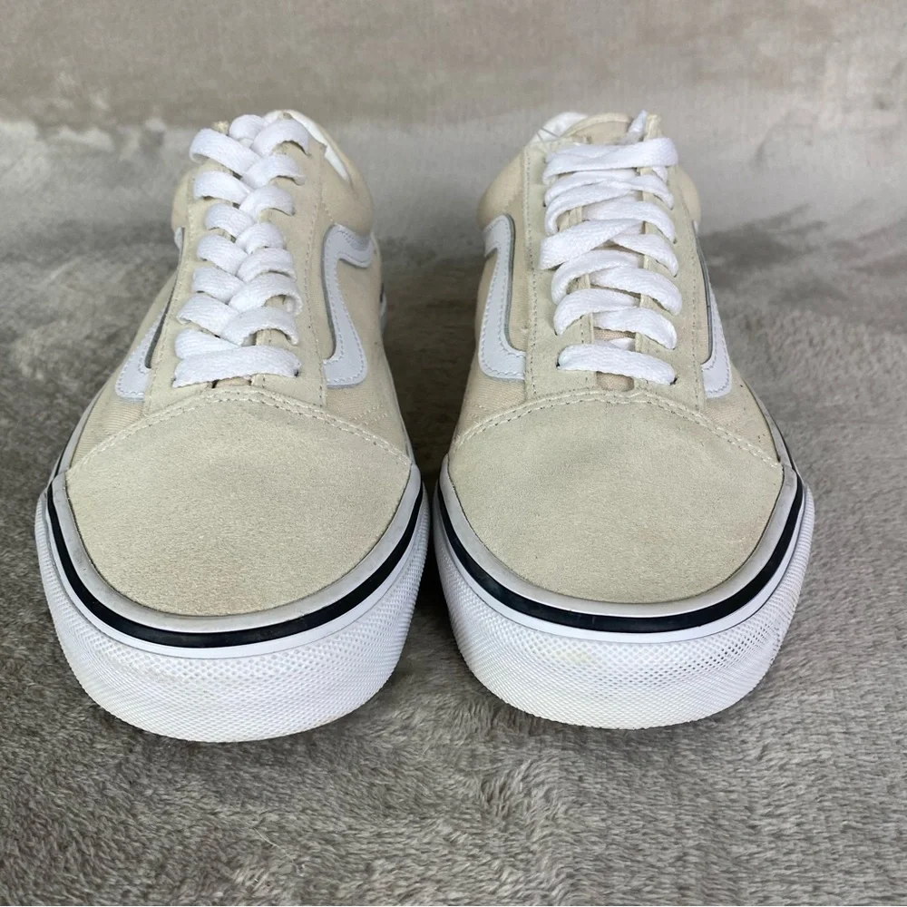 Vans Old Skool Shoes‎ Men 6.5 Women 8 Off White Suede Skate Sneakers NEW